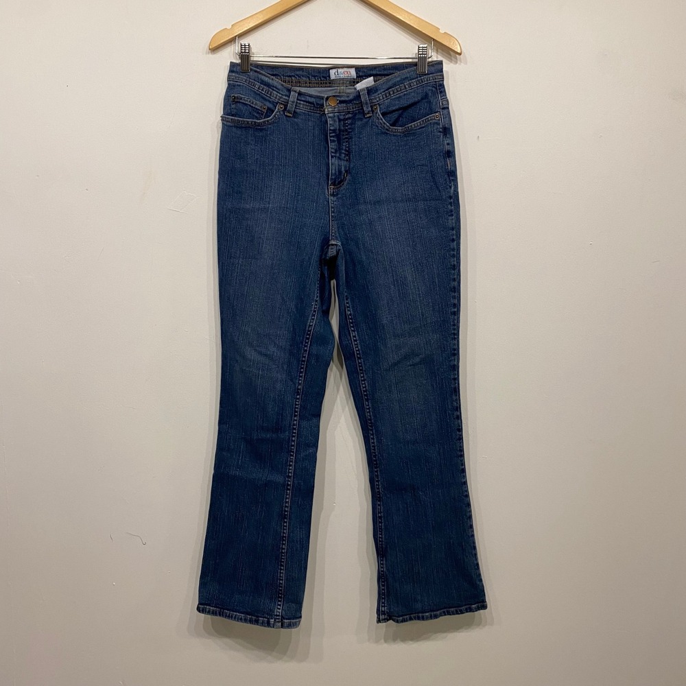 Denim & Co Womens Blue Vintage Vibe Straight Leg Jeans Medium Wash Size 10